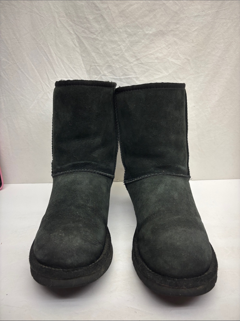UGG Classic Short Black Suede Women's Winter Boots, SZ 8, box 85